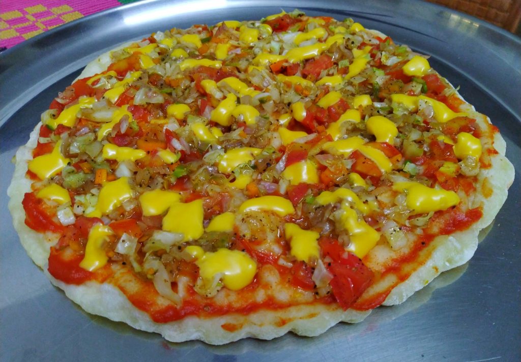Cheeze pizza at Sharanyam Homestay